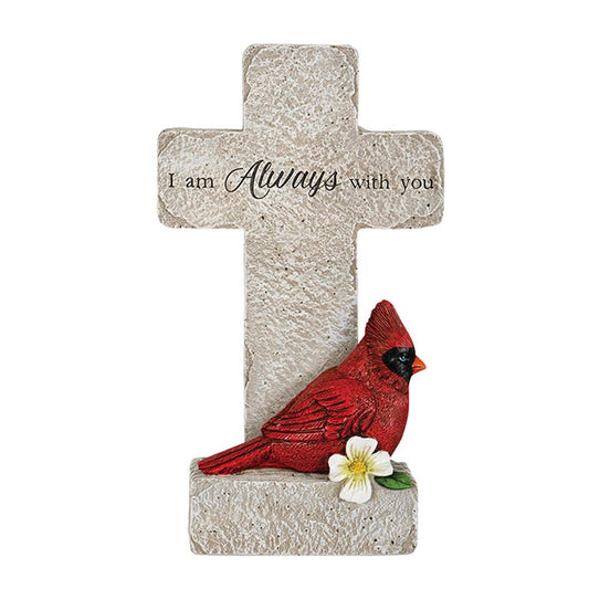 Carson 12713 I'am Always with You, Cardinal Memorial Pedestal Cross,Multi