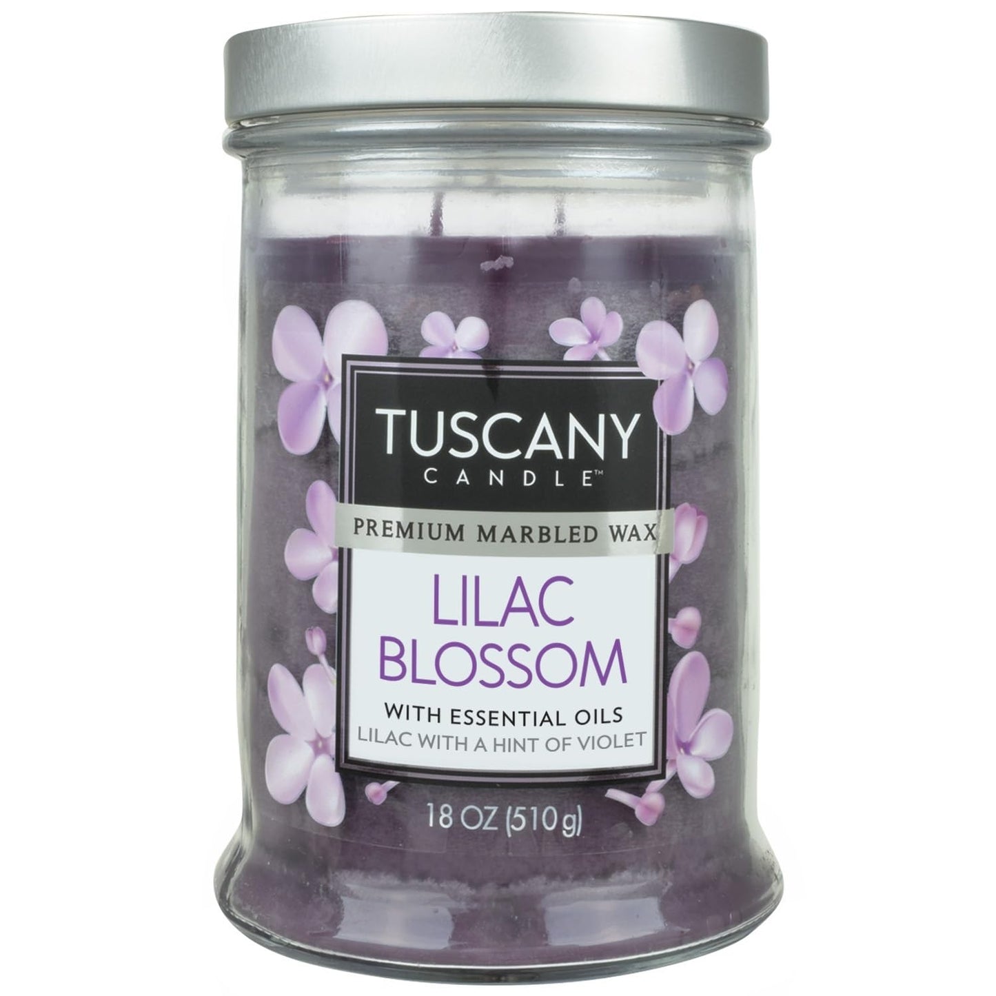 Langley Empire Candle Tuscany, Mottled, Bronze Lid, 18-Ounce, Lilac (50122)