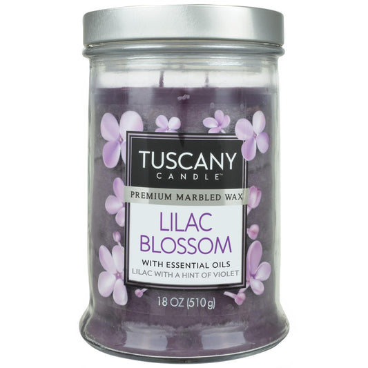Langley Empire Candle Tuscany, Mottled, Bronze Lid, 18-Ounce, Lilac (50122)