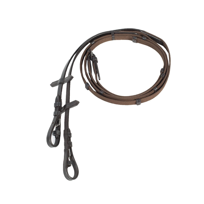 Horze Slender Web Reins - Brown - Pony