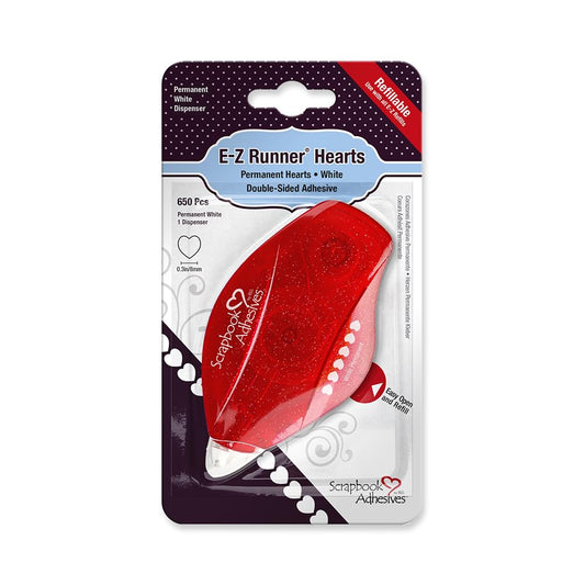 SCRAPBOOK ADHESIVES BY 3L E-Z Runner Hearts Refillable Dispenser, White