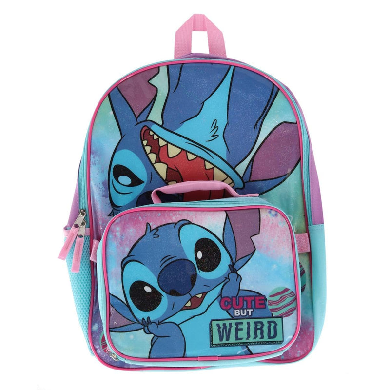 Disney Stitch 16" Backpack with Rectangle Lunch Bag