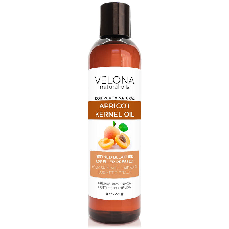 velona Apricot Kernel Oil 8 oz | 100% Pure and Natural Carrier Oil | Refined, Expeller Pressed | Hair, Body and Skin Care | Use Today - Enjoy Results