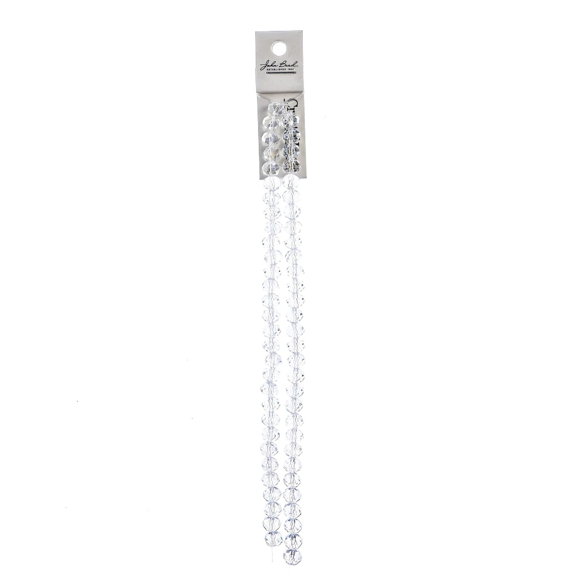 John Bead Craft Bead, 6mm x 8mm, Transparent Crystal AB