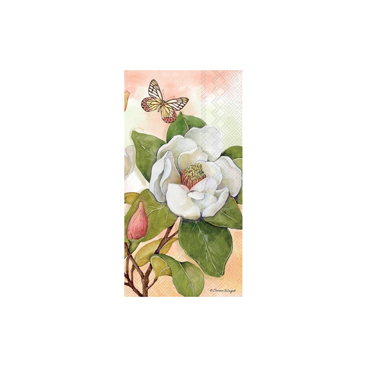 ihr SINCE 1977 Disposable Napkin, 8.25" x 4.5", Magnolia Grace