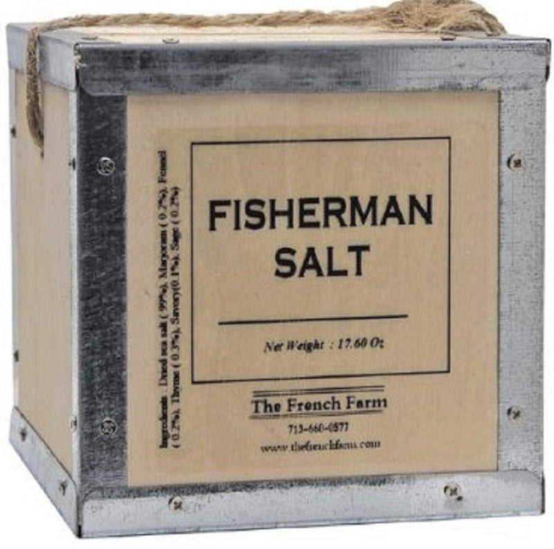 Fisherman Salt Pere Pelletier Salt from France in Wood Box 17.6 oz