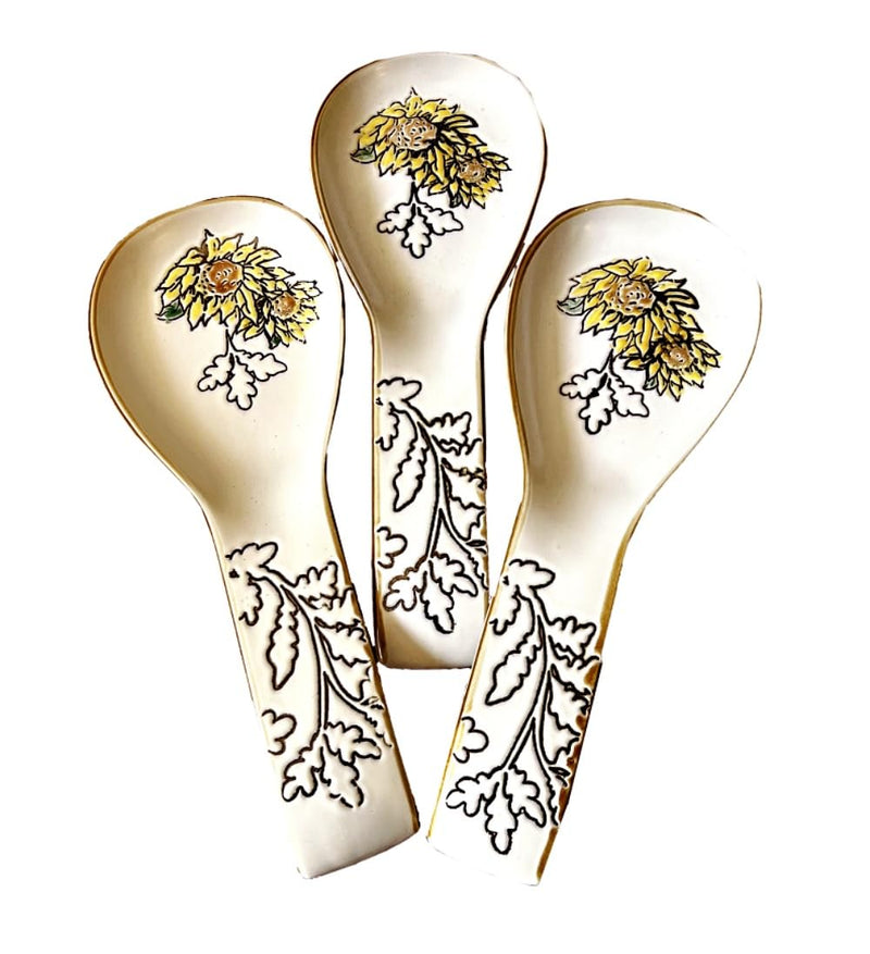 Blue Sky Clayworks Gilded Sunflower Spoon Rest, Kitchen Accessories