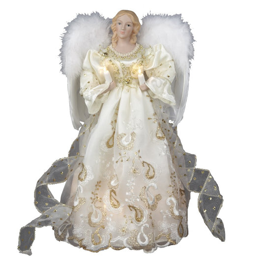 Kurt Adler UL 10 Light 14-Inch Gold Angel Treetop