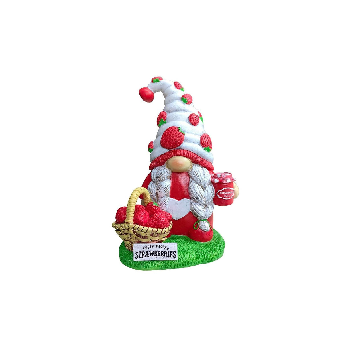 OrnamentallyYou Figurine, 9.5", Charming Homestead Strawberry Gnome Garden Statu