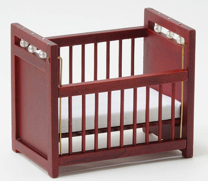 Aztec Imports Classics by Handley Dollhouse Miniature Crib, Mahogany