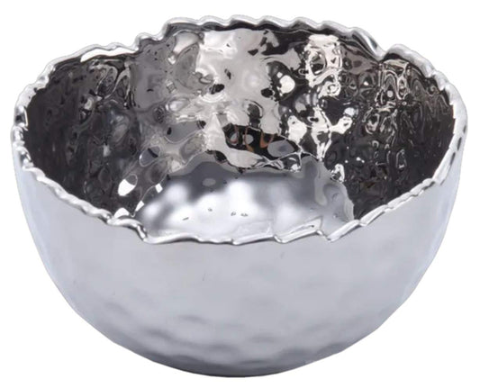 Pampa Bay Millennium Porcelain Snack Bowl, Silver