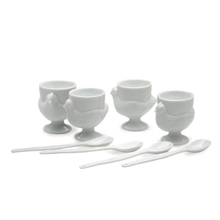 RSVP International Measuring Cup, Cup & Spoon Set, 8 Piece, White Porcelain