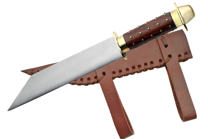 SZCO Supplies 203341 Brass Studded Seax with Sheath