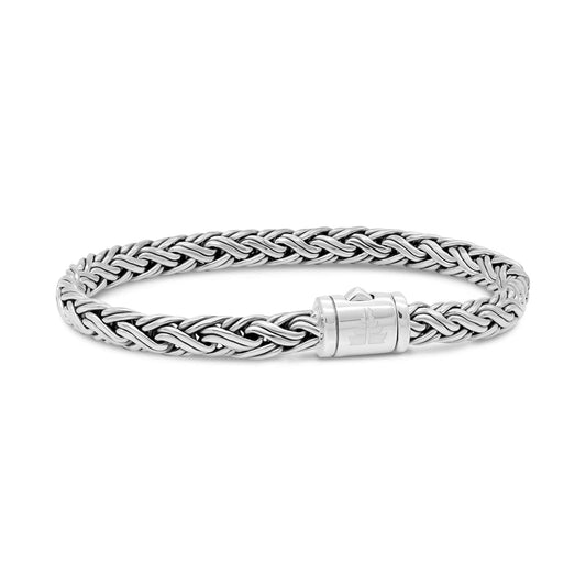 DEVATA Bracelet, S/7.0 Inches, Paddy 6mm Oval Chain / Push Button Lock