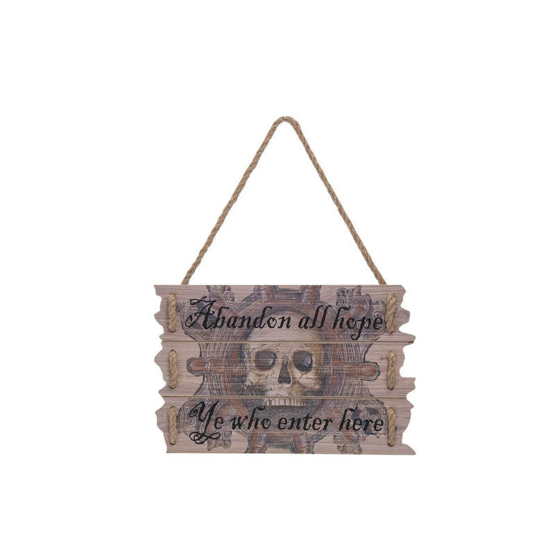 Beachcombers Abandon All Hope Wall Hanging Decor, 11.8-inch Length, MDF