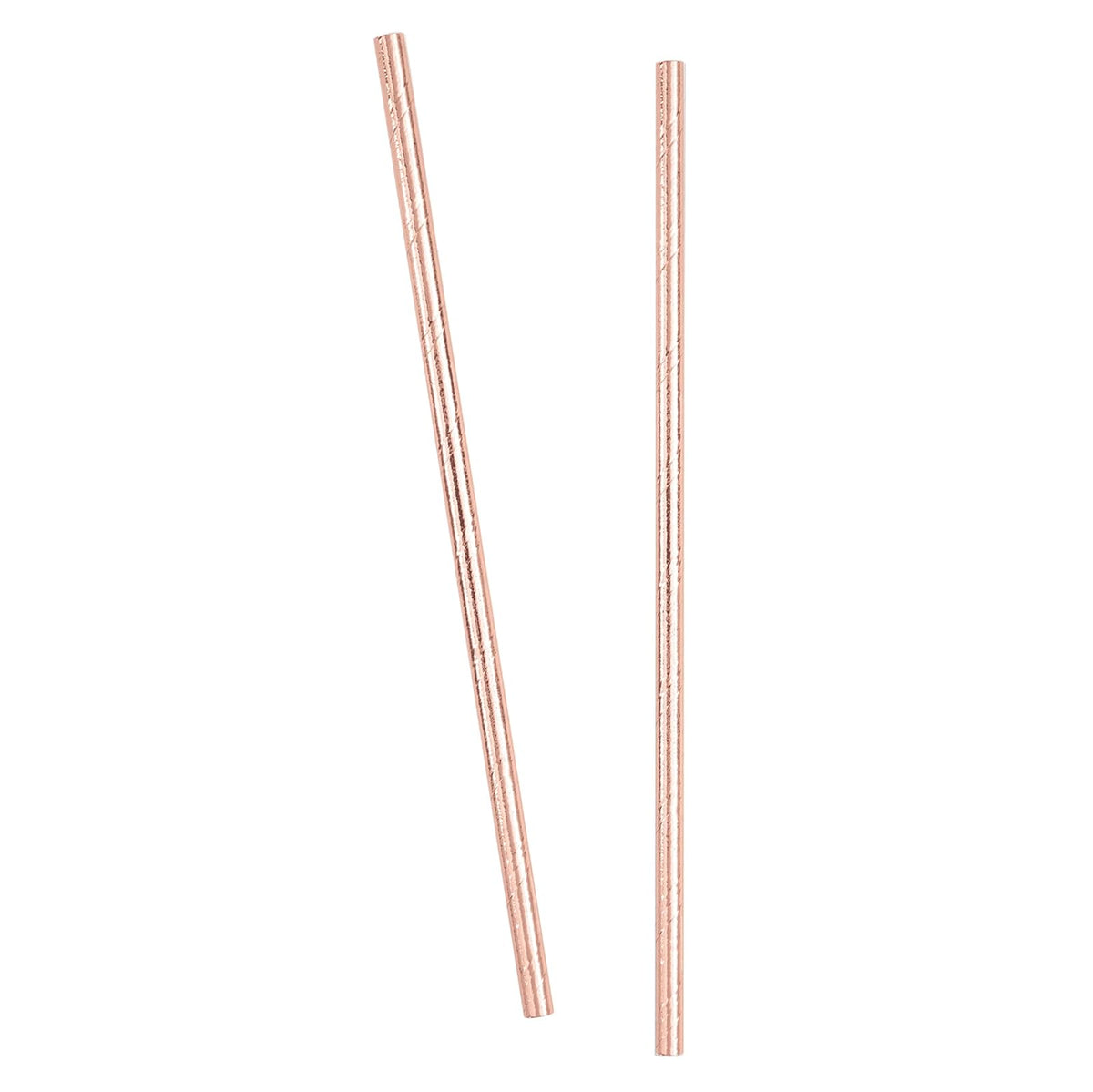 Unique Industries Metallic Rose Gold Foil Paper Straws - 10 Pcs