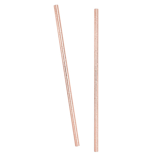 Unique Industries Metallic Rose Gold Foil Paper Straws - 10 Pcs