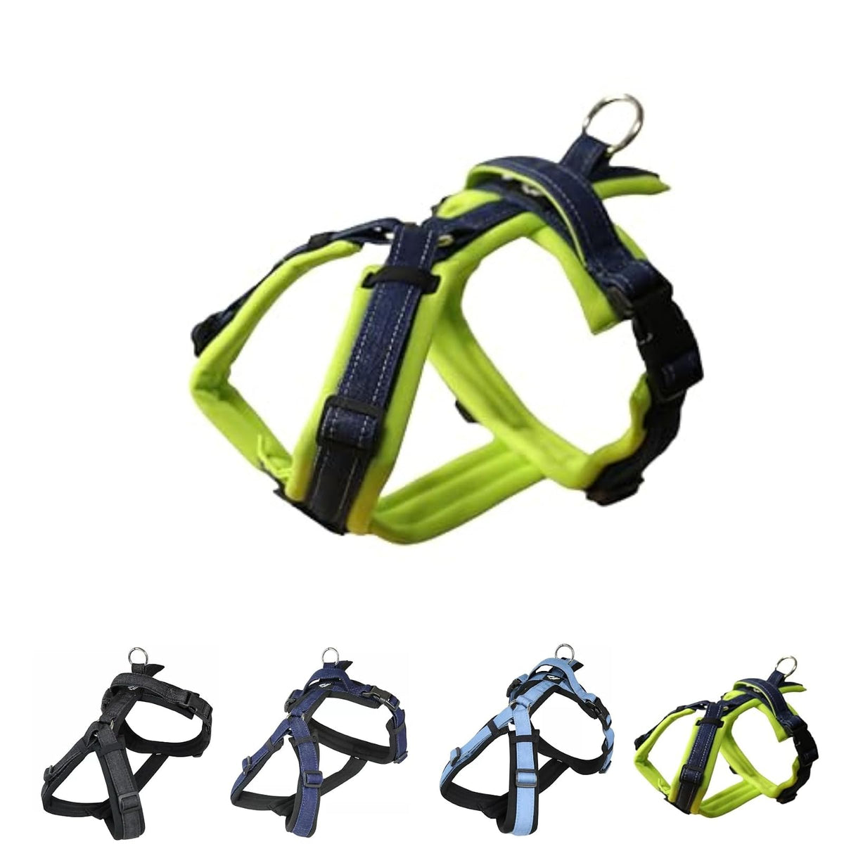 hakusan Animal Harness, Tiny, Lime×Denim