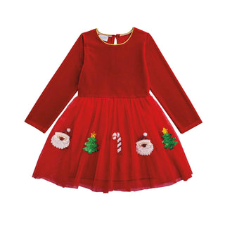 Mud Pie Dress, Red, Kids Christmas Red Sequin Tutu Dress