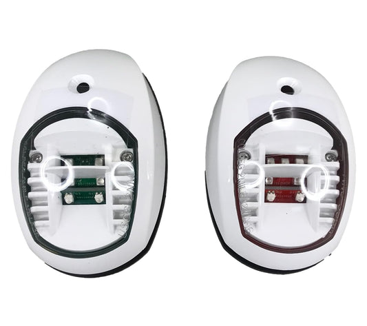 Pactrade Marine Marine Boat White Cover Green Starboard RED Port LED Navigation Light Side Mount