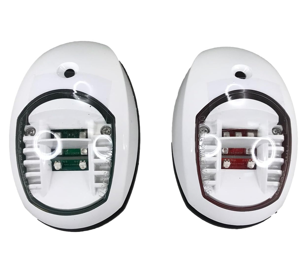 Pactrade Marine Marine Boat White Cover Green Starboard RED Port LED Navigation Light Side Mount