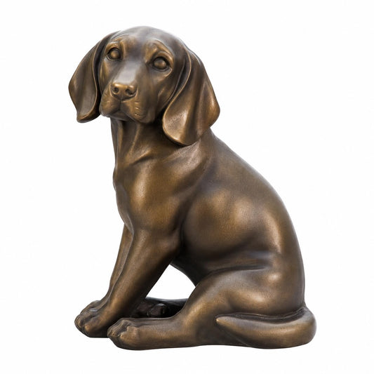 Comfy Hour Doggyland Collection 7" Stone Resin Sitting Labrador Dog Desktop Decorative Figurine, Copper