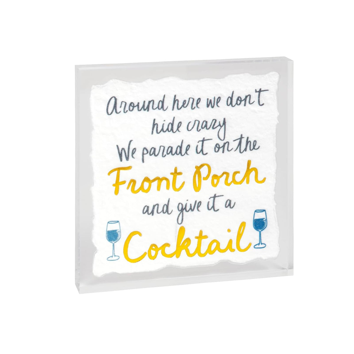 Mud Pie Decorative Signage, 5 1/4" x 5 1/4", White