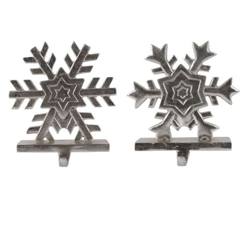 Regency International 9&quot; Resin Snowflake Stocking Holder, Set of 2, Assortment