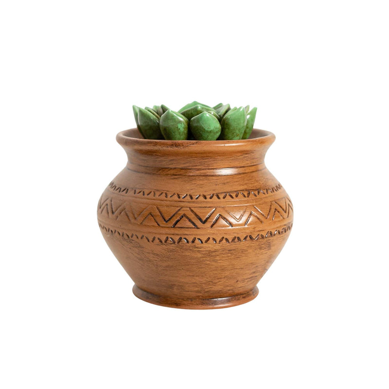 Foreside Home & Garden Succulent Fountain Green & Terracotta Porcelain