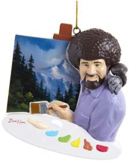 Kurt Adler BO2201 Bob Ross Painting Ornament for Personalization, 3-inch Length, Resin