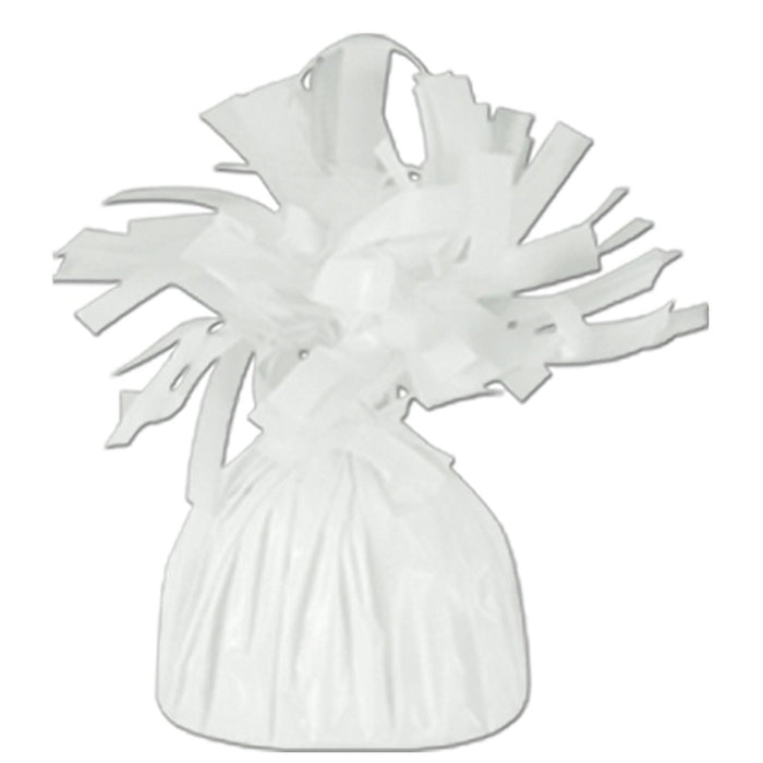 Beistle White Metallic Wrapped Balloon Weight | 1 Pc | 6 oz.