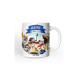 OrnamentallyYou Drinking Cup, 12 Ounces, Artistic Maine State Themes and Landmar