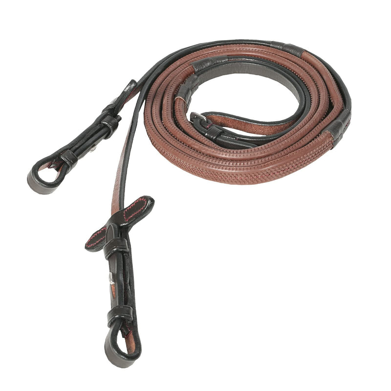 Horze Soft Grip Rubber Reins - Dark Brown - Horse