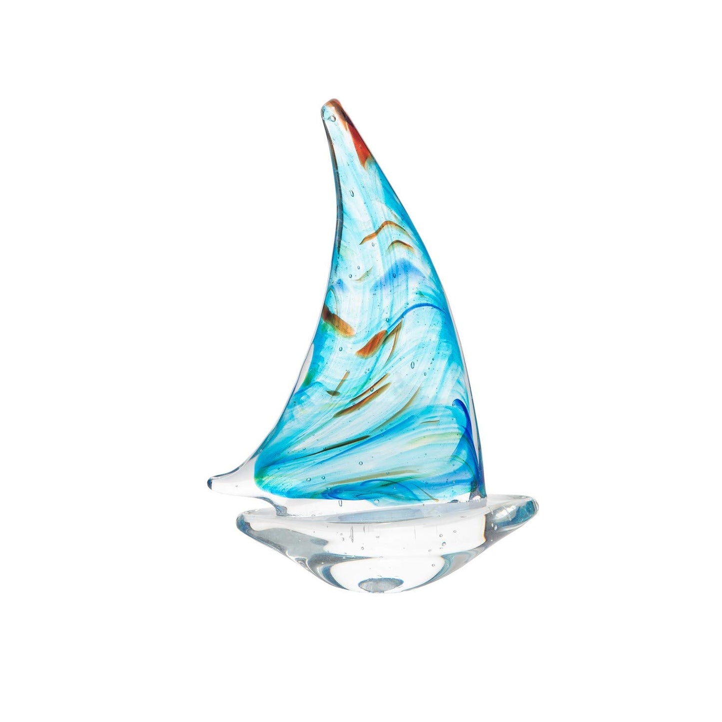 Beachcombers B21263 Glass Marbled Sail Sailboat Figure, 7 inch