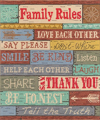 Family Rules Counted Cross Stitch Kit