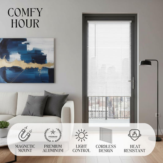Comfy Hour 25x41 Inch Magnetic Blinds for Metal Door, No Drill Shade