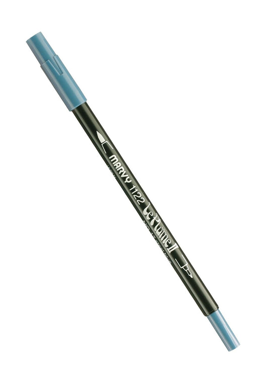 Uchida Marvy Extra Fine Tip Le Plume II Double Ender Marker Pen Art Supplies, Steel Blue