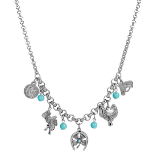 1928 Jewelry Company Necklace, 16"L X 0.97"H, Turquoise