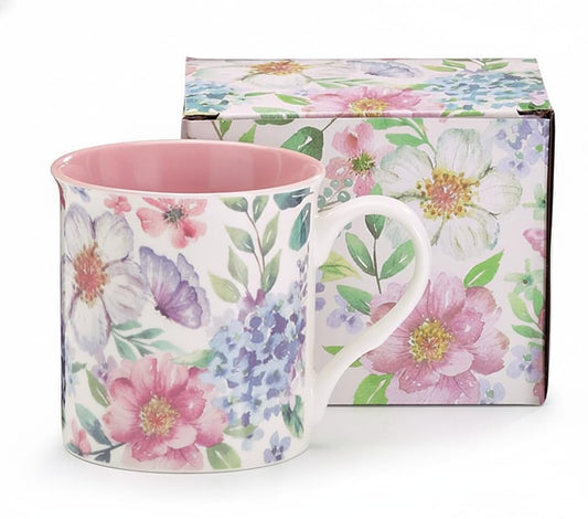 burton + BURTON Colorful Flower blooms And Butterflies Floral 11"oz Coffee Mug