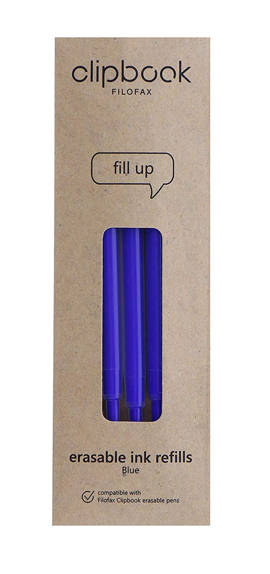 Rediform Filofax Blue Erasable Ballpoint Pen Refills - Pack 3