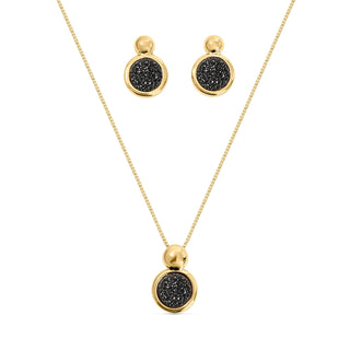 BStones Jewelry Set, Yellow Gold, Titanuim Druzy