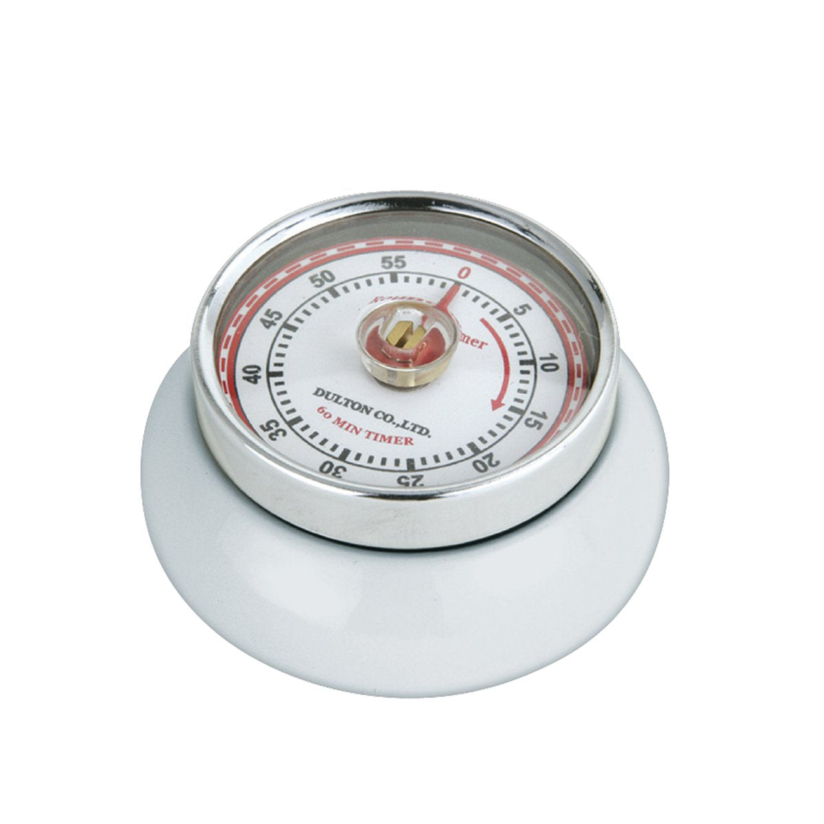 Frieling Zassenhaus Magnetic Retro Kitchen Timer, Classic Mechanical Cooking Timer (White)