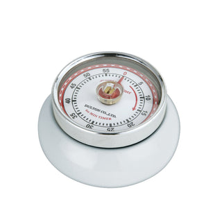 Frieling Zassenhaus Magnetic Retro Kitchen Timer, Classic Mechanical Cooking Timer (White)