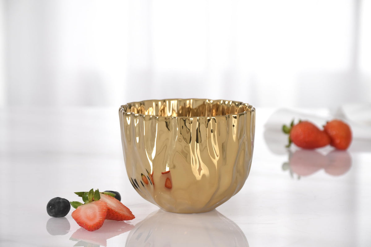 Pampa Bay MASCALI D'ORO Snack Bowl, Gold, 5"