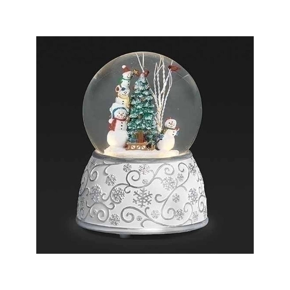 Roman Snow Globe, White and Green, Classic