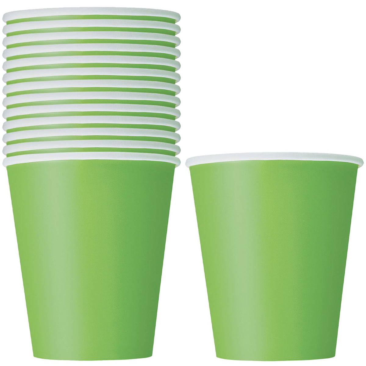 Unique Industries 9oz Lime Green Paper Cups, 14ct