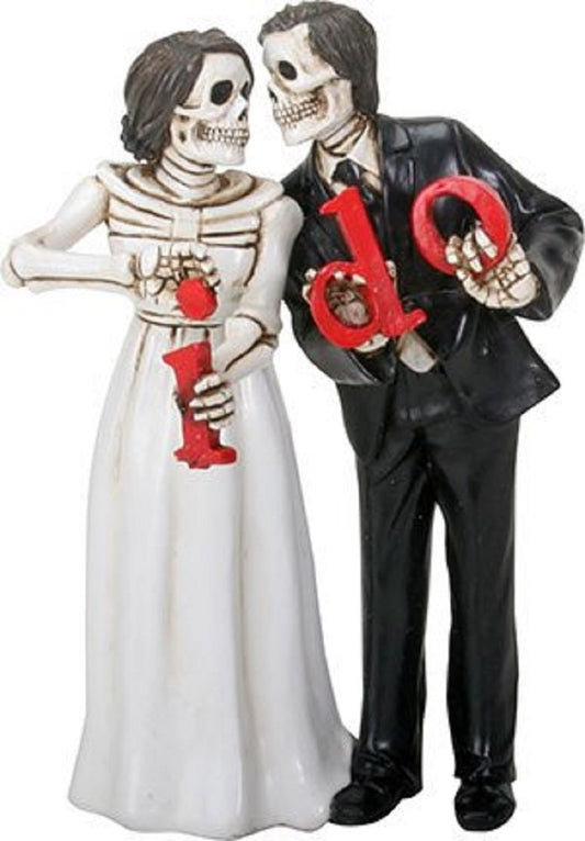 Pacific Trading YTC Summit International Love Never Dies Skeleton Wedding Couple Bride and Groom I Do Figurine New