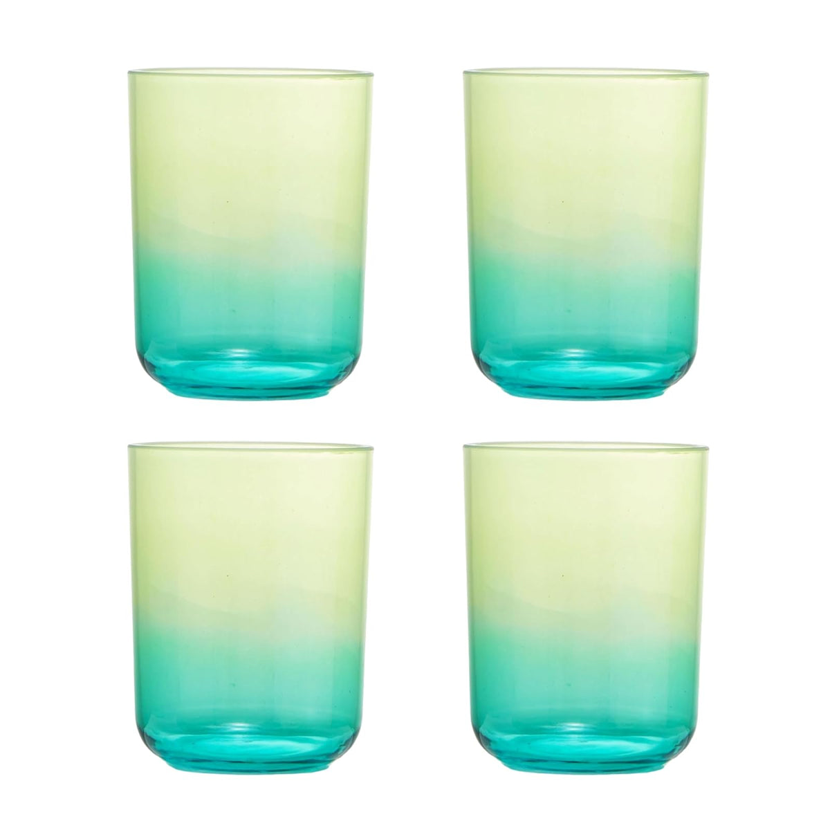 Locco Decor Pitcher, 4 Yellow Green Cups, Yellow Green