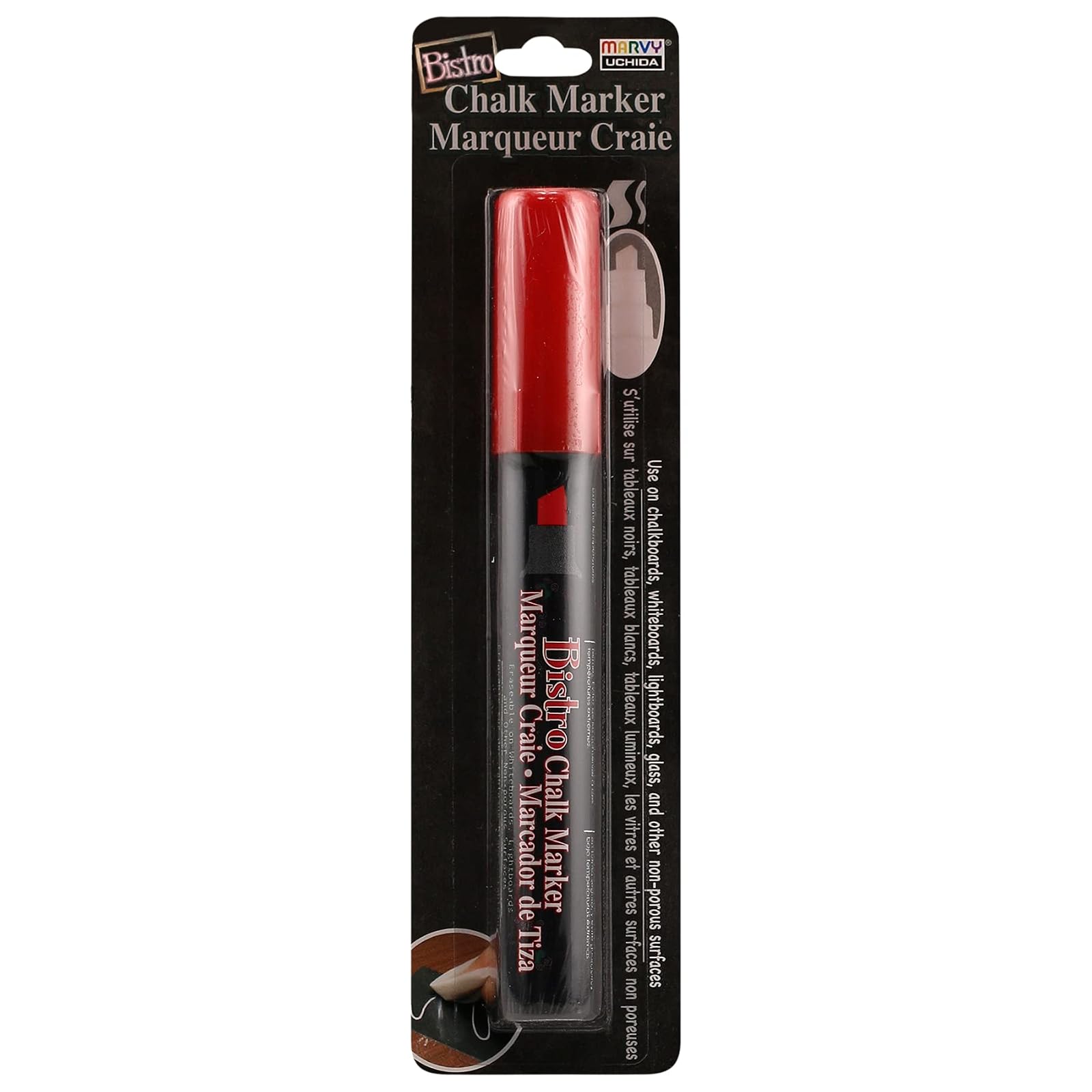 UCHIDA 483-C-2 Chisel Tip Bistro Chalk Marker, Red