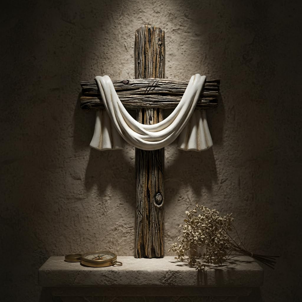 Comfy Hour 13 Inch Cross for Wall, Rustic Wall Cross Decor